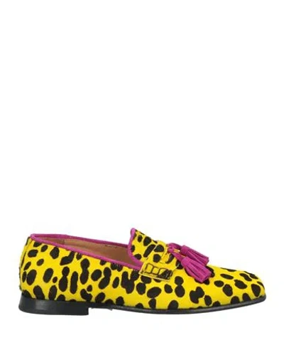 Damy Woman Loafers Yellow Size 7.5 Leather