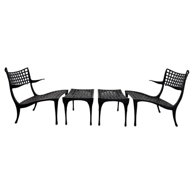 Pre-owned Dan Johnson For Brown Jordan Sol Y Luna Lounge Chairs Ottomans And Cushions
