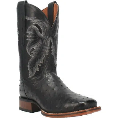 Pre-owned Dan Post Alamosa Quill Ostrich Boot Dp4873 In Black