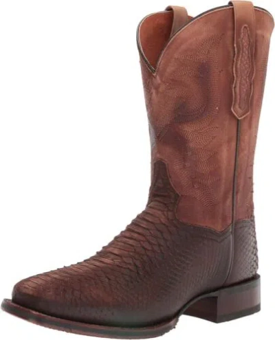 Pre-owned Dan Post Brown Ka Mens Square Toe Snake Western Boots Dp4526