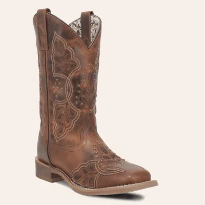 Dan Post Laredo Women's Dionne Camel Wide Square Toe Cowboy Boots In Brown
