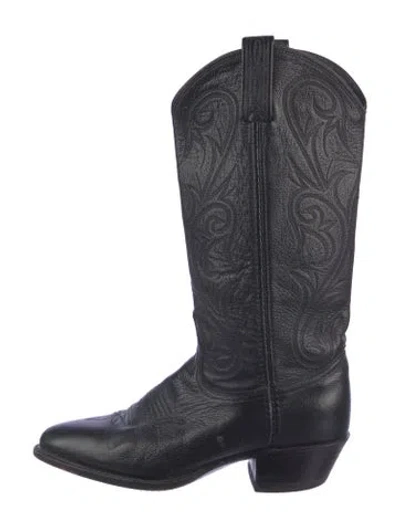 Pre-owned Dan Post Leather Western Boots In Blue