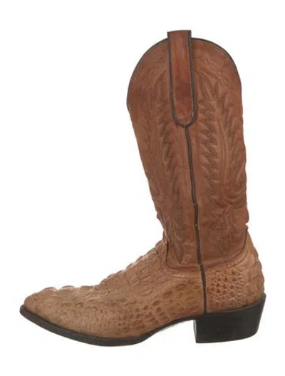 Pre-owned Dan Post Leather Western Boots In Brown