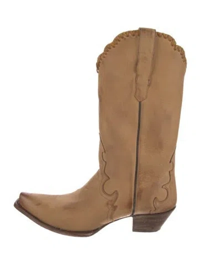 Pre-owned Dan Post Leather Western Boots In Brown