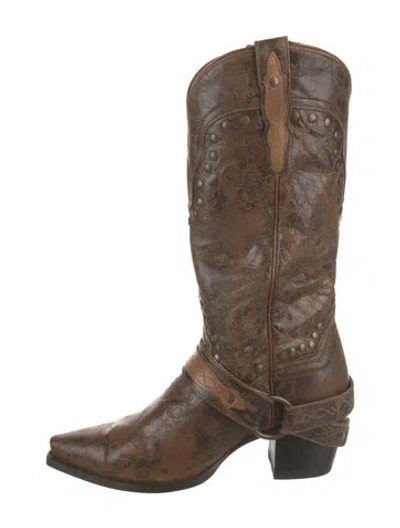 Pre-owned Dan Post Leather Western Boots In Brown