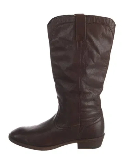 Pre-owned Dan Post Leather Western Boots In Brown