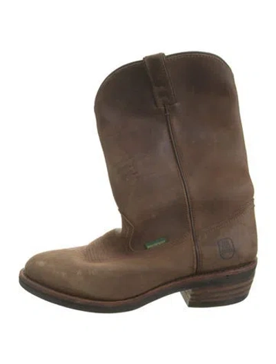 Pre-owned Dan Post Leather Western Boots In Brown
