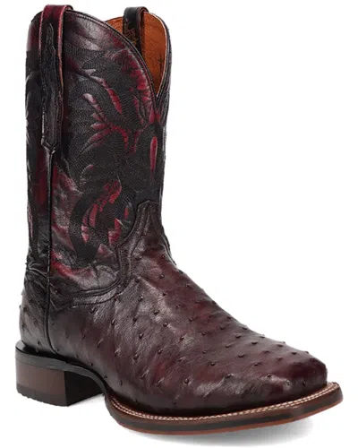Pre-owned Dan Post Men's Alamosa Exotic Ostrich Western Boot - Broad Square Toe - Dp5012 In Black