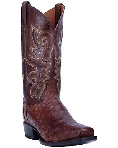 Pre-owned Dan Post Men's Bayou Exotic Caiman Western Boot - Square Toe - Dp3074 9 Ee In Brown