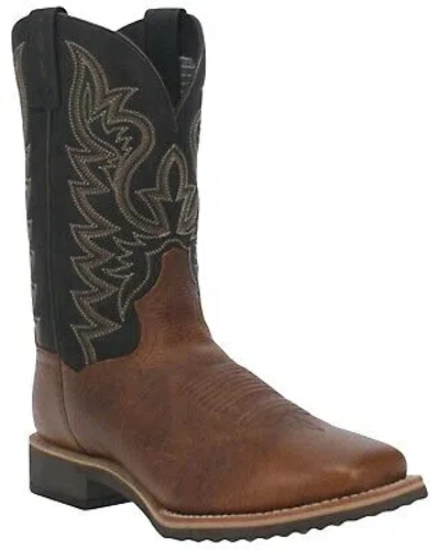 Pre-owned Dan Post Men's Boldon Western Performance Boot - Broad Square Toe Brown 7.5 D