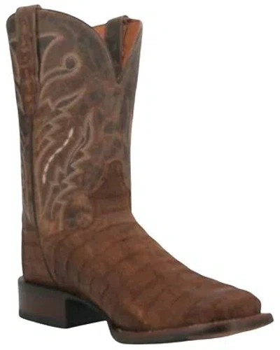 Pre-owned Dan Post Men's Caiman Mickey Western Boot - Broad Square Toe - Dp4896 In Brown