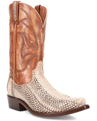Pre-owned Dan Post Men's Exotic Cobra Western Boot - Snip Toe - Dps1106 In Beige