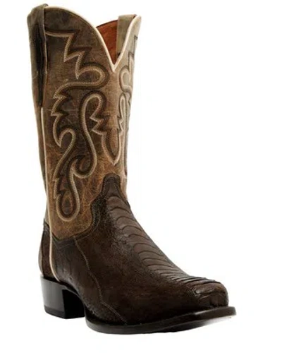 Pre-owned Dan Post Men's Exotic Ostrich Leg Western Boot - Square Toe - Dp80500 In Brown