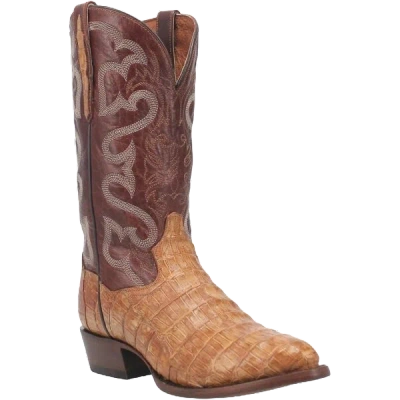Pre-owned Dan Post Men's Primetime Caiman Brown Western Boots Dp3096
