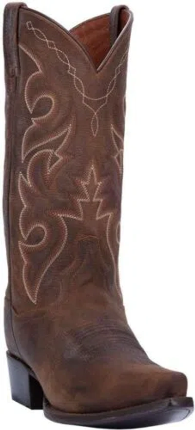 Pre-owned Dan Post Men's Renegade Distressed Snip Toe Cowboy Boots Traditional In Brown