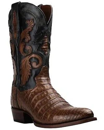 Pre-owned Dan Post Men's Socrates Caiman Exotic Western Boot - Round Toe - Dp3069 In Brown