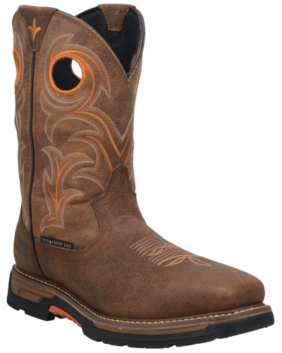 Pre-owned Dan Post Men's Storms Eye Waterproof Western Work Boot Composite Toe - Dp59414 In Brown