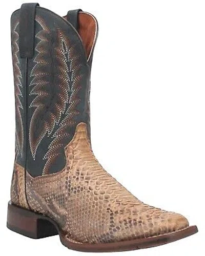 Pre-owned Dan Post Men's Templeton Exotic Snake Western Boot - Broad Square Toe Tan 10 D In Brown