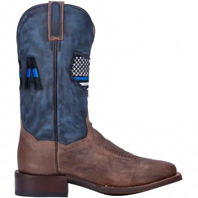 Dan Post Men's Thin Line Western Boots In Navy/brown In Multi