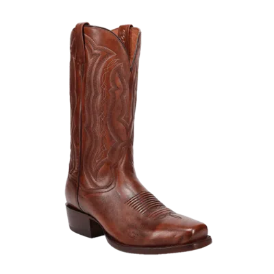 Pre-owned Dan Post Men's Wade Honey Brown Leather Square Toe Boots Dp3355