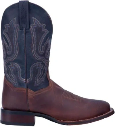 Pre-owned Dan Post Men's Winslow Square Toe Western Boot In Blue, Brown