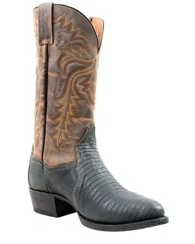 Pre-owned Dan Post Men's Winston Exotic Teju Lizard Western Boot - Round Toe - Dp80100 In Black