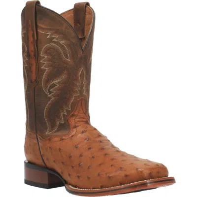 Pre-owned Dan Post Mens Alamosa Cowboy Boots Ostrich Bay Apache