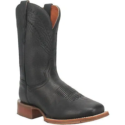 Pre-owned Dan Post Mens Milo Black Leather Cowboy Boots