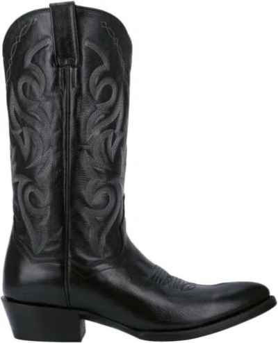 Pre-owned Dan Post Mens Milwaukee Embroidered Pointed Toe Casual Boots - Black