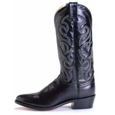 Pre-owned Dan Post Milwaukee Black Smooth Leather Boots