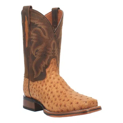 Pre-owned Dan Post Saddle Ostrich Kershaw 11" Square Toe Mens Boot In Brown