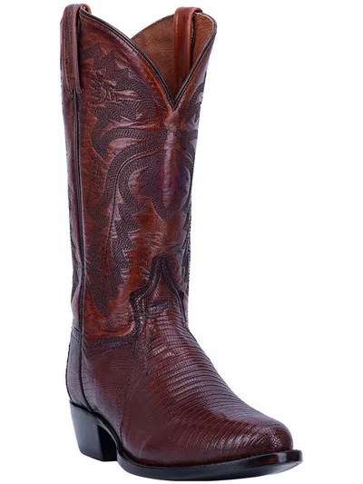Dan Post Winston Mens Leather Mid-calf Cowboy, Western Boots In Black