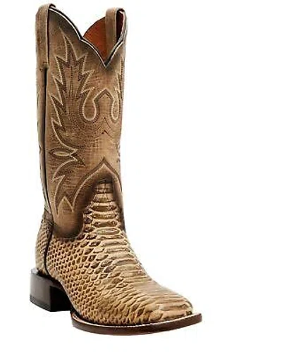 Pre-owned Dan Post Women's 12&quot; Faux Python Western Boot - Broad Square Toe Honey 6 M In Yellow