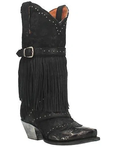 Pre-owned Dan Post Women's Bed Of Roses Western Boot - Snip Toe - Dp4047 In Black