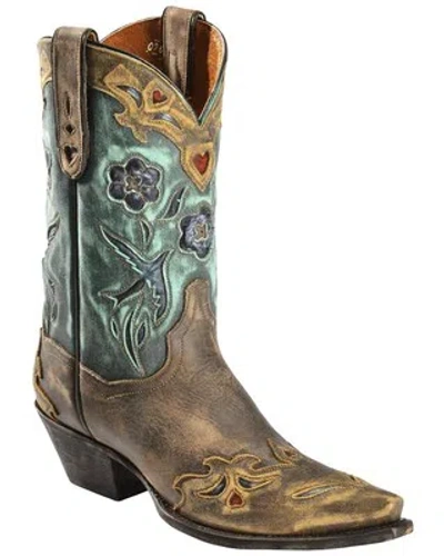 Pre-owned Dan Post Women's Blue Bird Wingtip Western Boot - Snip Toe - Dp3544 In Copper