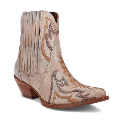 Pre-owned Dan Post Women's Bristol Leather Bootie Dp5121 In White