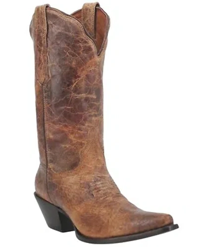 Pre-owned Dan Post Women's Colleen Vintage Leather Western Boot - Snip Toe - Dp4095 In Brown