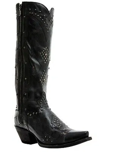 Pre-owned Dan Post Women's Daredevil Studded Tall Western Boot - Snip Toe - Dpp5861 In Black