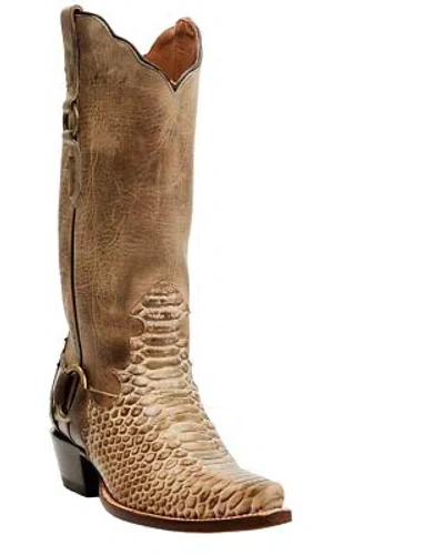 Pre-owned Dan Post Women's Faux Python Tall Western Boot - Snip Toe - Dp4393 In Yellow