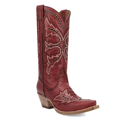 Dan Post Women's Mesa Buck Lace Snip Toe Boot In Red