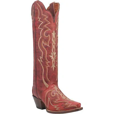 Pre-owned Dan Post Womens Silvie Red Leather Fashion Boots