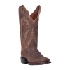 Dan Post Womens Stacked Heel Cowboy Boots Wide Width In Brown