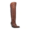 Dan Post Womens Wide Calf Block Heel Over The Knee Boots In Brown