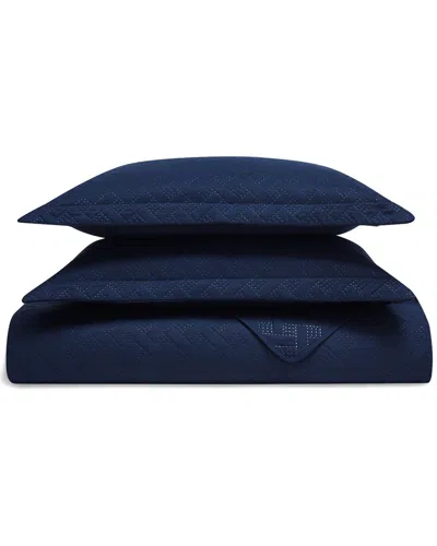 Dan River Basket Pinsonic Quilt Set Navy Navy In Blue