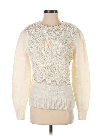 Pre-owned Dana Ashkenazi Pullover Sweater In White