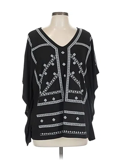 Pre-owned Dana Buchman 3/4 Sleeve Blouse In Black