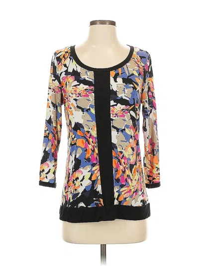 Pre-owned Dana Buchman 3/4 Sleeve Blouse In Black