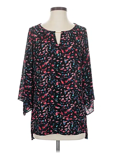 Pre-owned Dana Buchman 3/4 Sleeve Blouse In Black