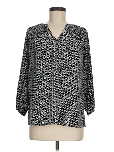 Pre-owned Dana Buchman 3/4 Sleeve Blouse In Black