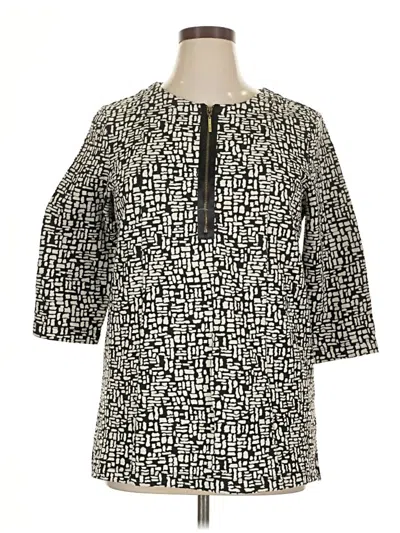 Pre-owned Dana Buchman 3/4 Sleeve Blouse In Black